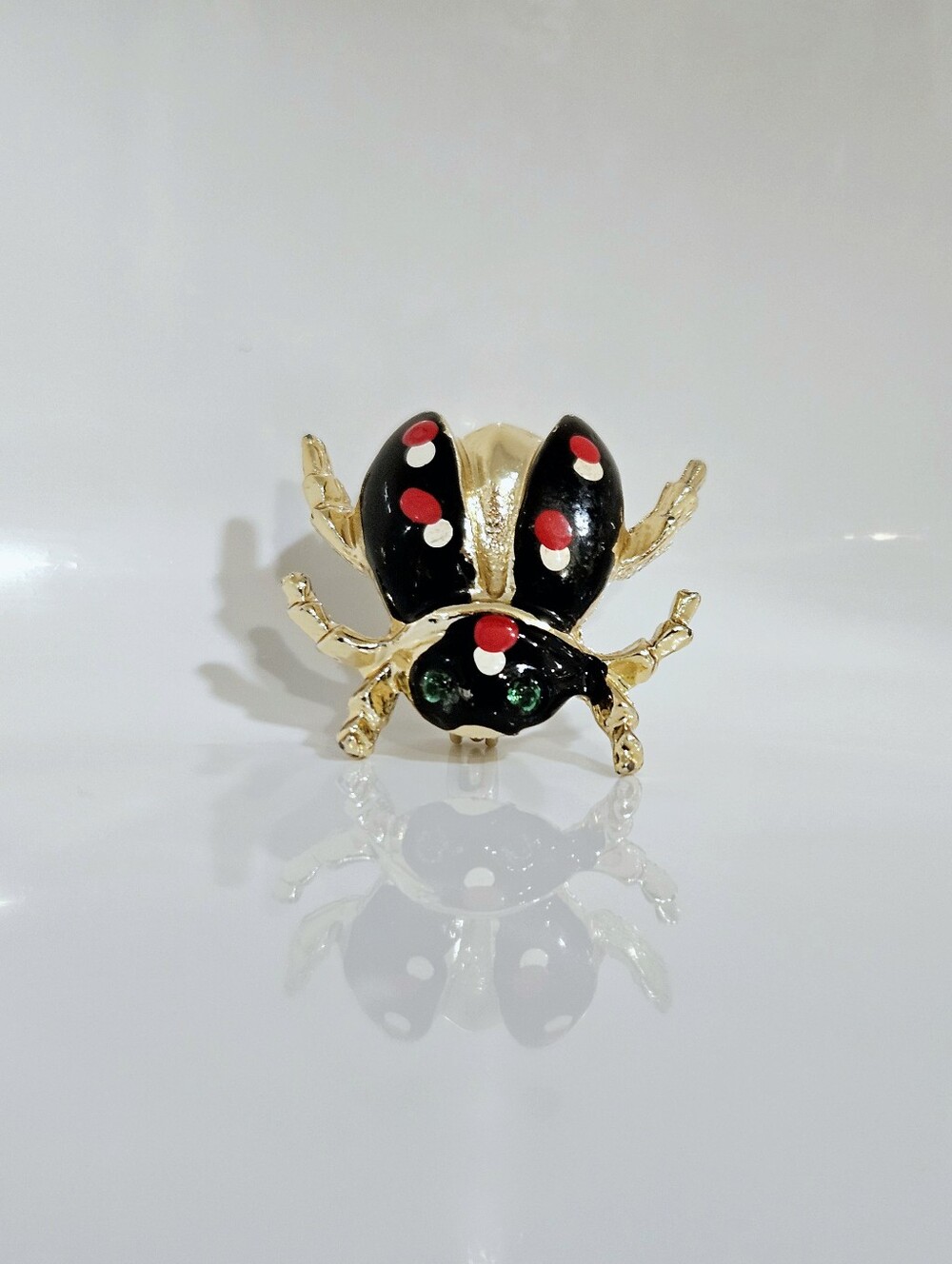 Vintage Gold-tone Ladybug Brooch
